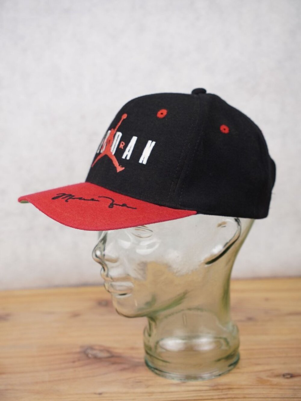 VTG Nike Air Jordan Wool Black Red Snapback Cap Jumpman Embroidered Signature - Picture 3 of 15